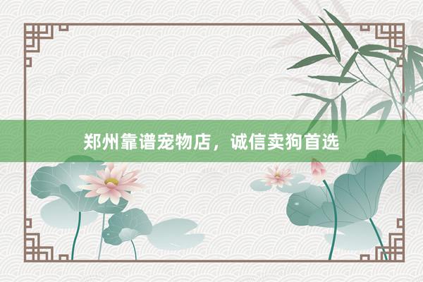 郑州靠谱宠物店，诚信卖狗首选